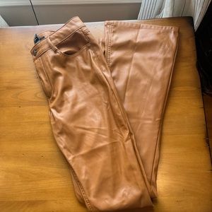 leather flare pants
